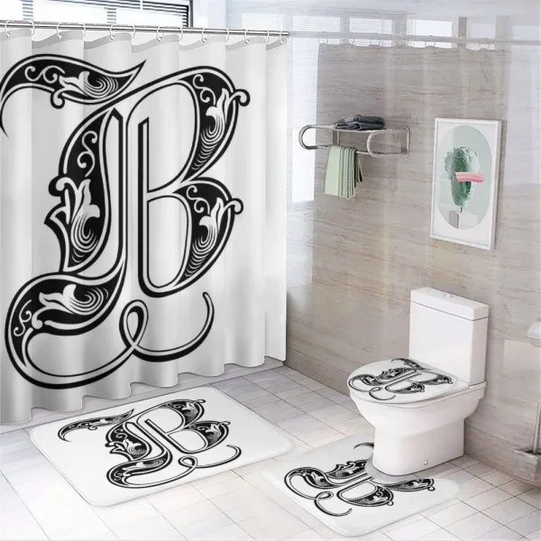 Classic Font on a shower curtain