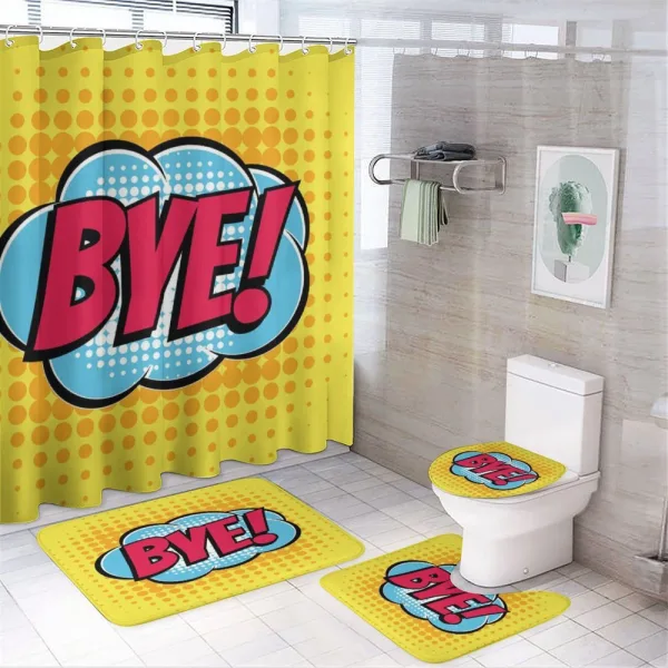 Comic Book Text on a shower curtain