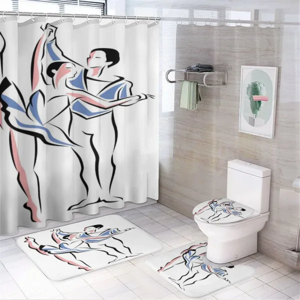 Dancer Partners Performing on a shower curtain