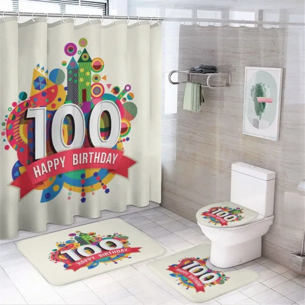 Digital Print Shapes on a shower curtain