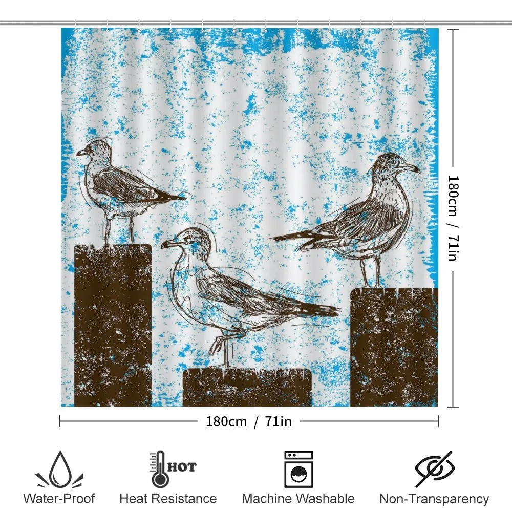 Grungy Sketch Seagulls — Detail 2