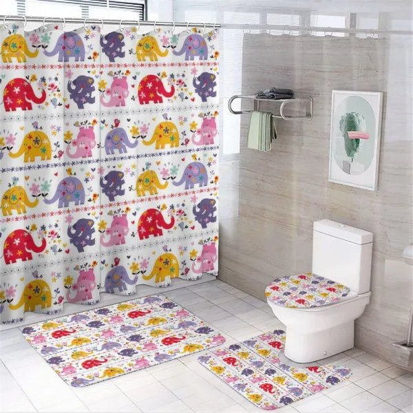Happy Dancing Animals on a shower curtain