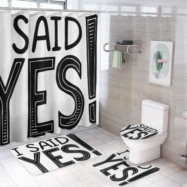 I Said Yes Words on a shower curtain