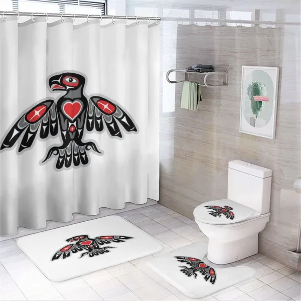 Indigenous Totem Bird Art on a shower curtain