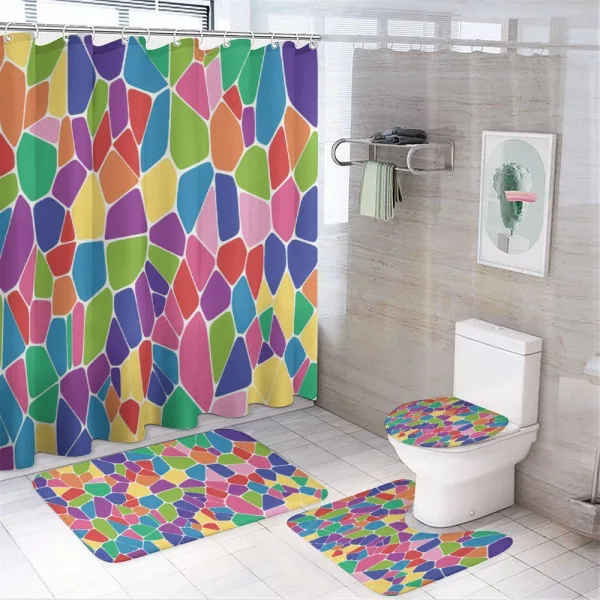 Irregular Colorful Cells on a shower curtain