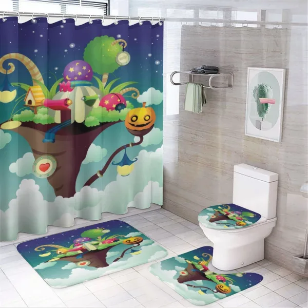 Magic Nest Tent Pumpkin on a shower curtain