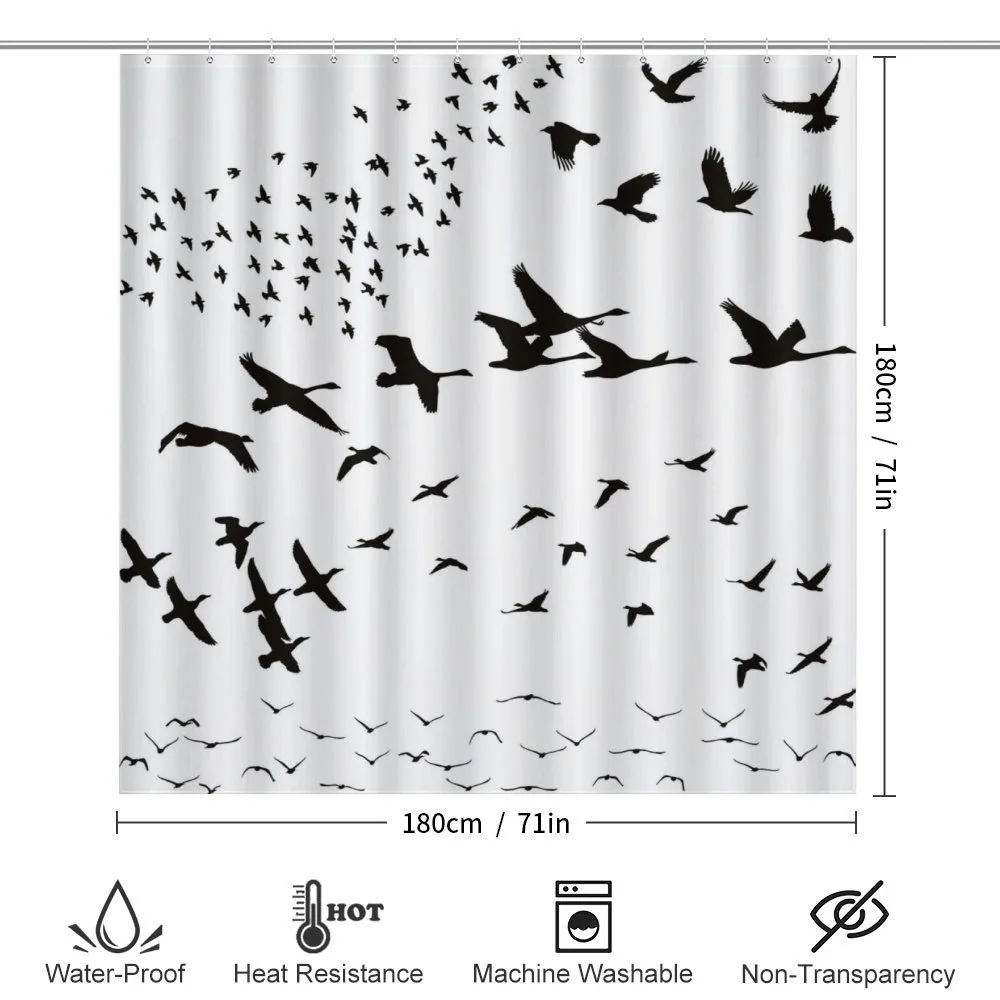 Monochrome Flying Birds — Detail 2