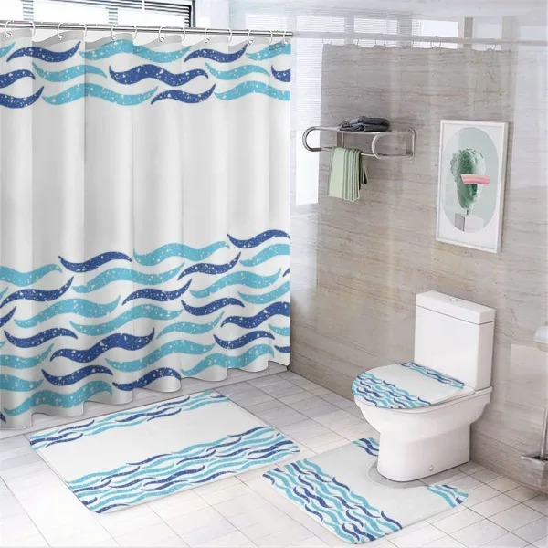 Ocean Life Sea Waves on a shower curtain