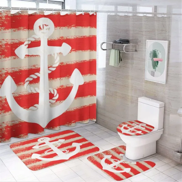 Rope Stripes Nautical on a shower curtain