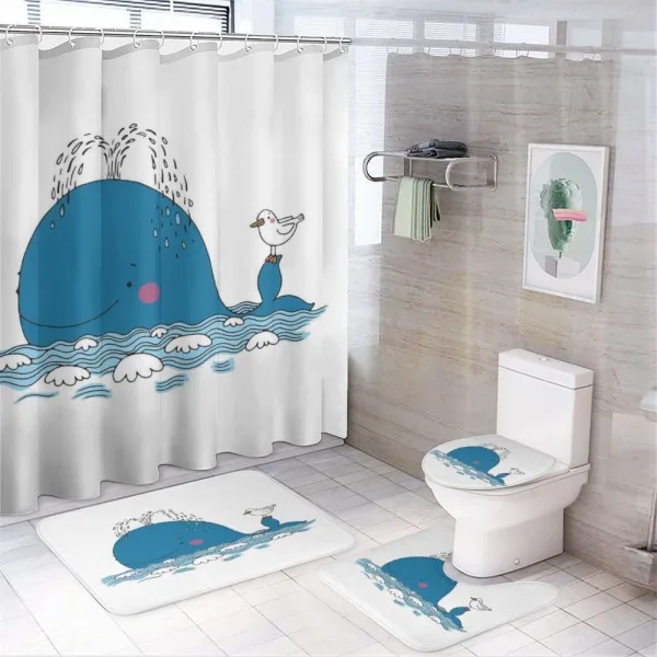 Sea Mammal with Seagull on a shower curtain