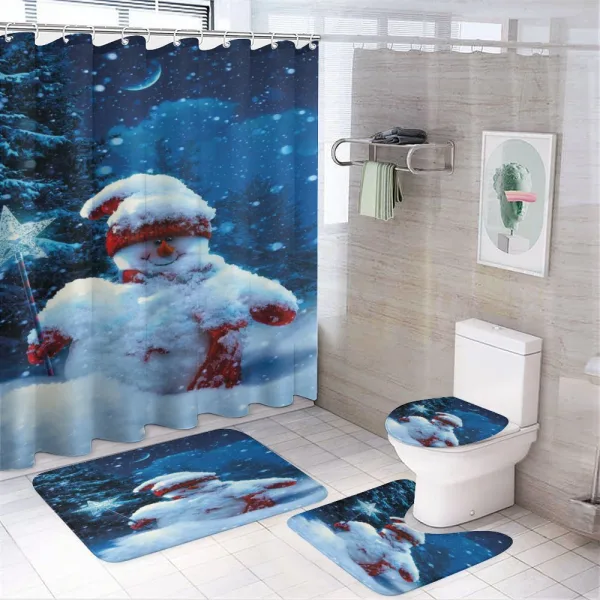 Snowman Magic Wand on a shower curtain
