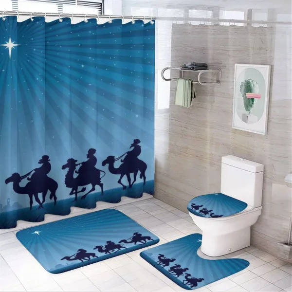 Timeless Scenery Illustration on a shower curtain