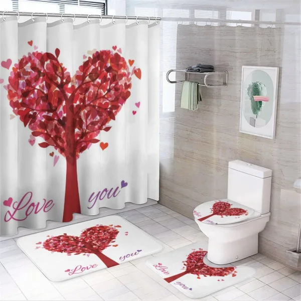 Vintage Romance Heart on a shower curtain