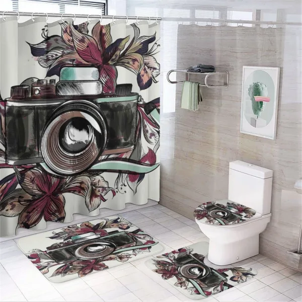 Watercolor Exotic Blooms on a shower curtain