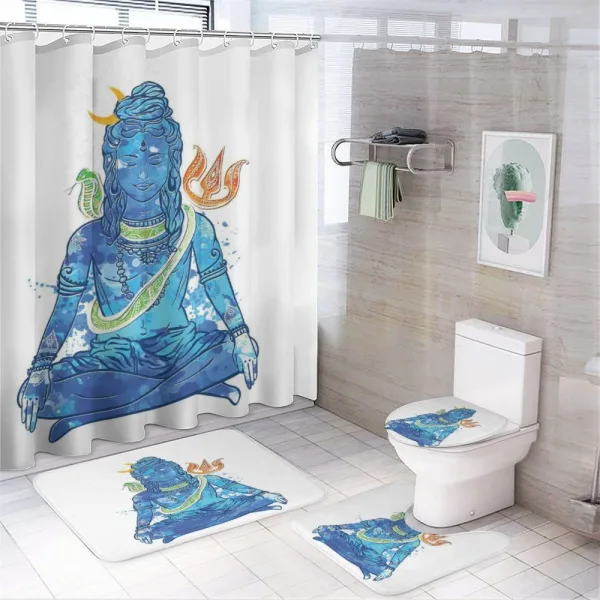 Watercolors Moon Peace on a shower curtain