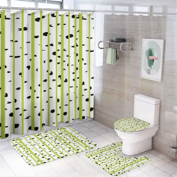 Birch Woods Growth Stems on a shower curtain