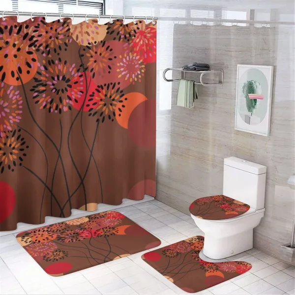 Floral Line Stalks on a shower curtain