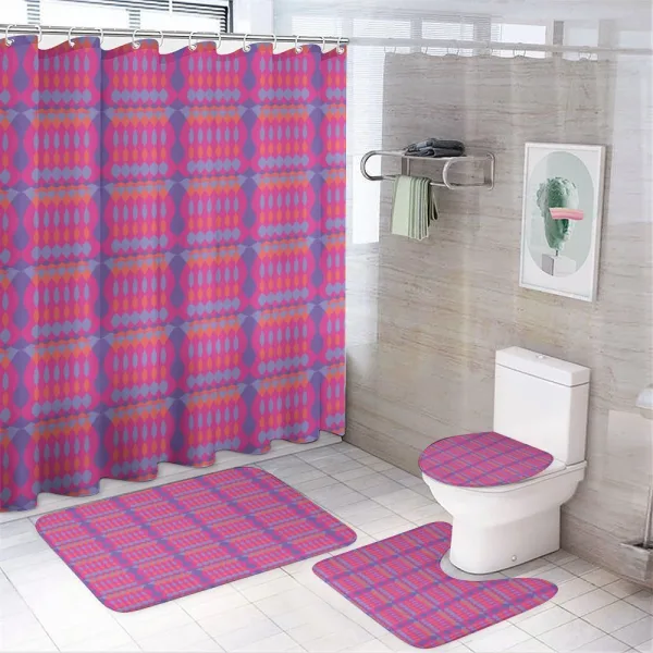Oval and Diamond on a shower curtain
