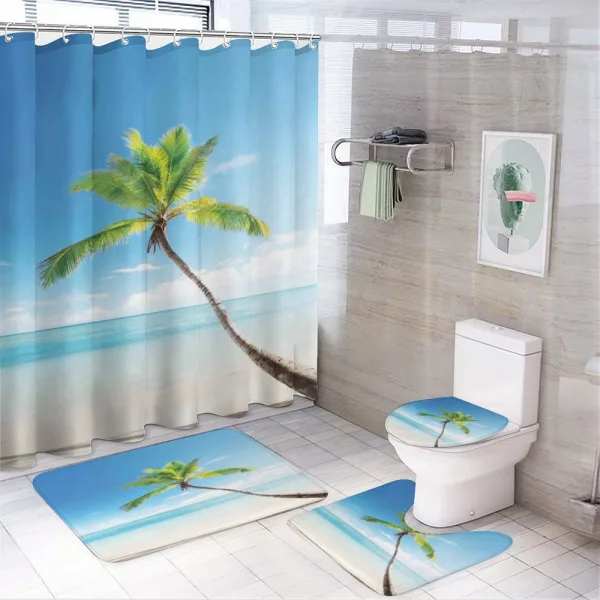 Palm Trees on Caribbean on a shower curtain