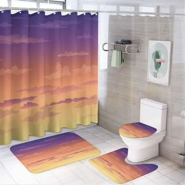 Pure Colorful Sunset on a shower curtain