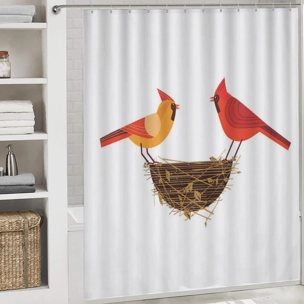 Red Cardinals Couple Nest — Detail 4