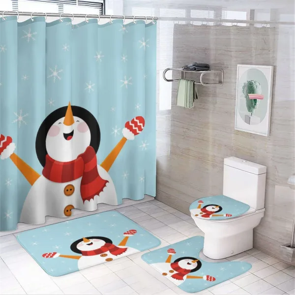 Santa Snowflakes Joy on a shower curtain