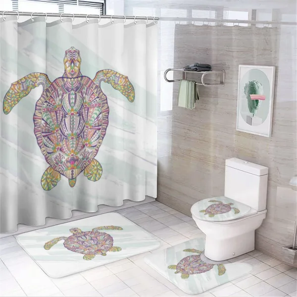 Shell of a Turtle on a shower curtain