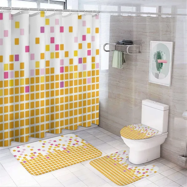 Simple Mosaic on a shower curtain