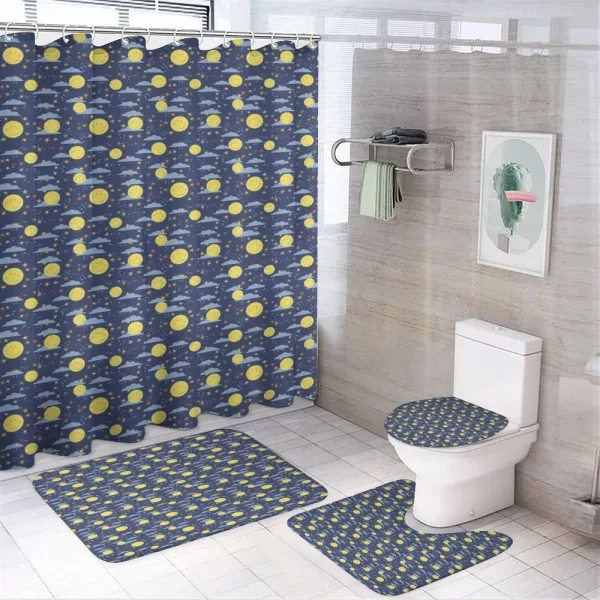 Smiling Moons Sleep Time on a shower curtain