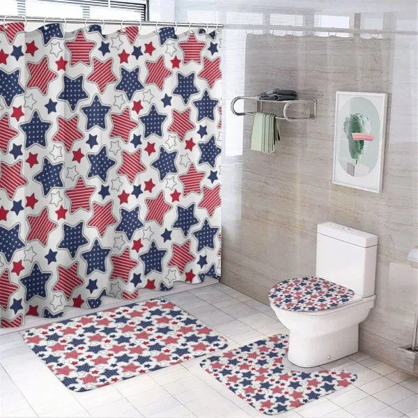 Star with Flags on a shower curtain