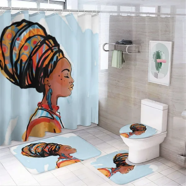 Traditional Woman on a shower curtain