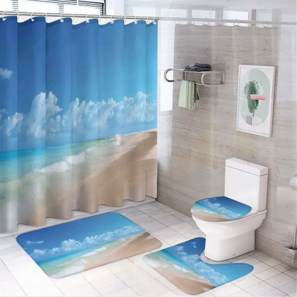Tropical Ocean Waves on a shower curtain
