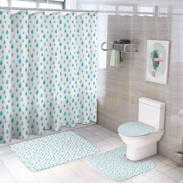 Watercolor Raindrops on a shower curtain