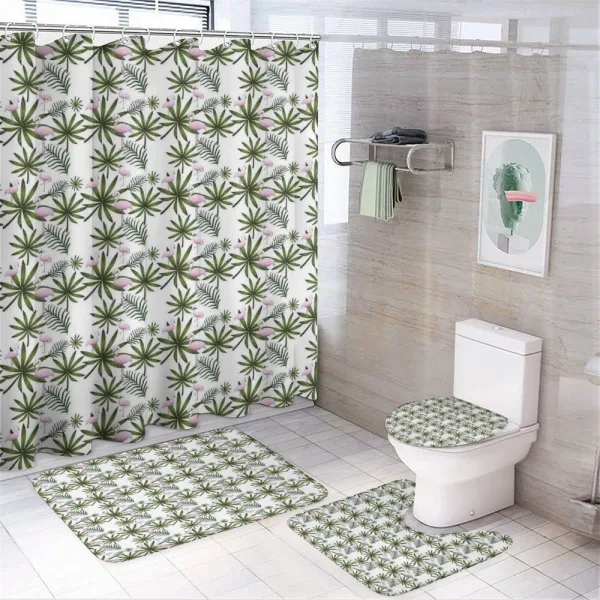 Bended Neck Flamingo on a shower curtain