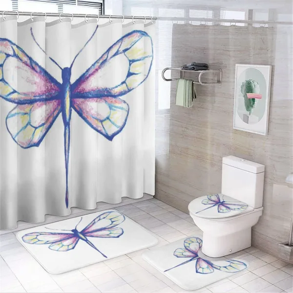 Butterfly Design Art on a shower curtain