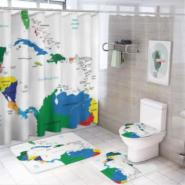 Central America Islands on a shower curtain