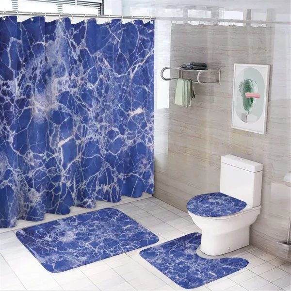 Cracked Marble Pattern on a shower curtain