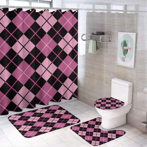 Geometric Feminine on a shower curtain