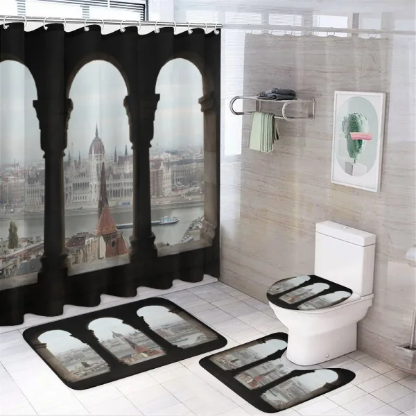 Hungarian Parliament on a shower curtain