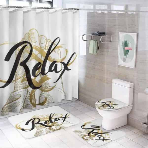 Inspirational Lettering on a shower curtain