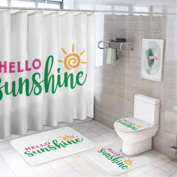 Minimalist Words on a shower curtain