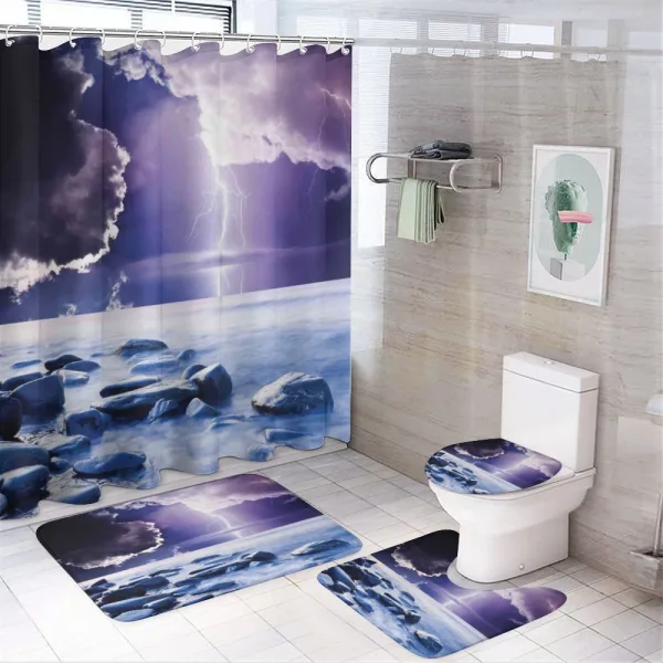 Mystic Dark Sky Scenery on a shower curtain
