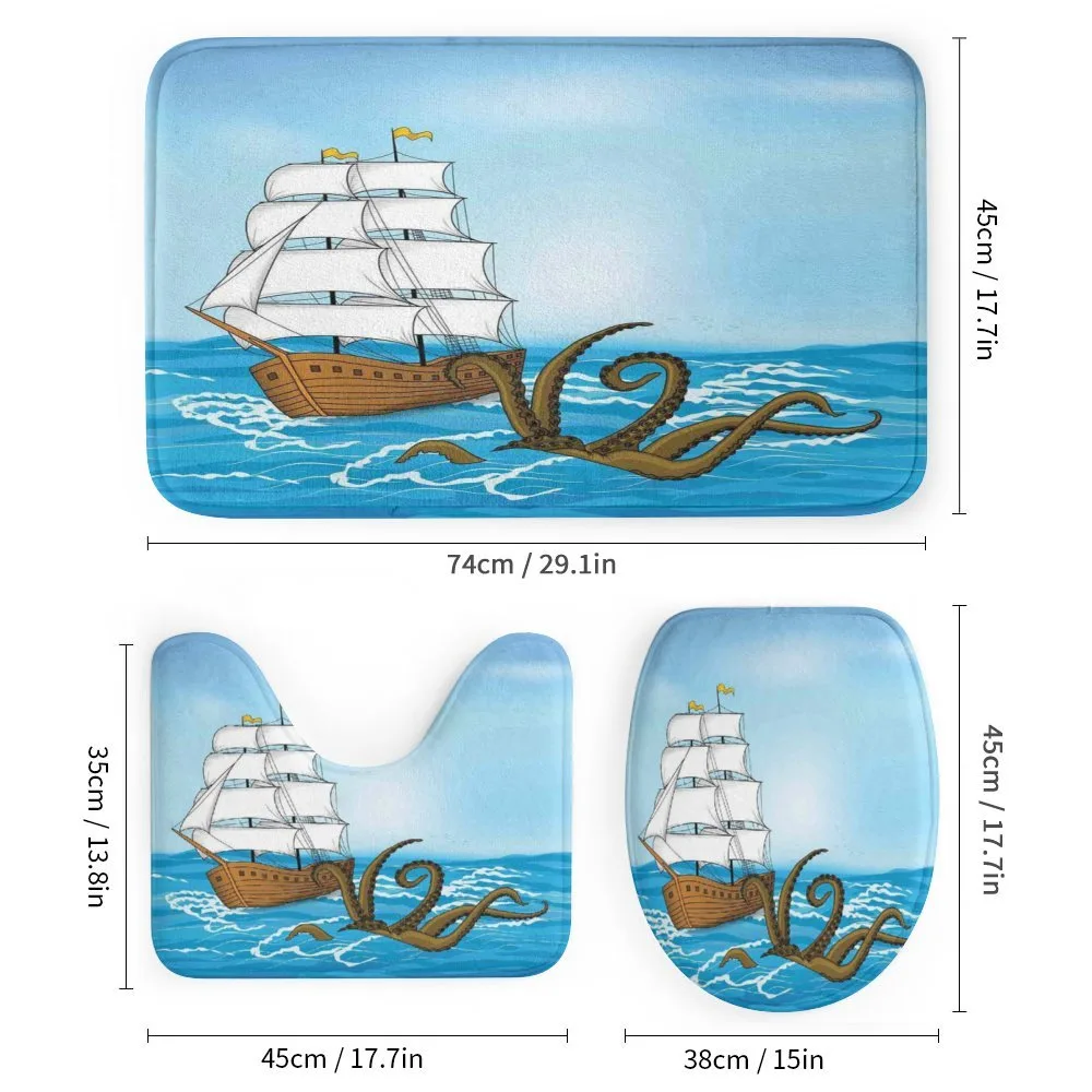 Ship in Waves and Kraken — Detail 1