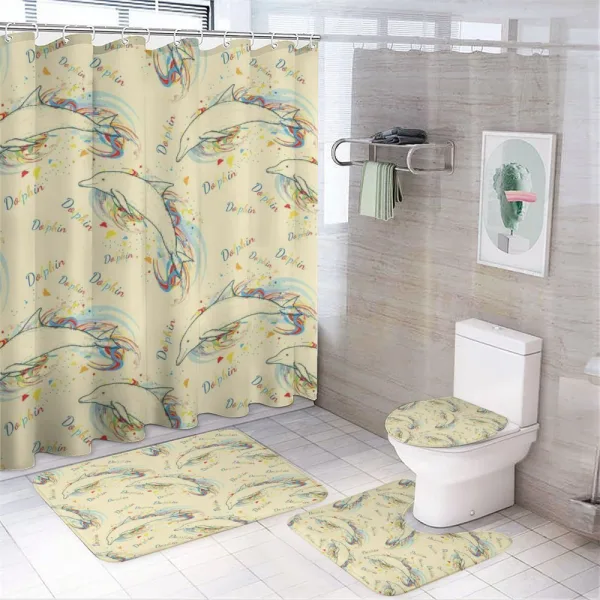Swimming Dolphins on a shower curtain
