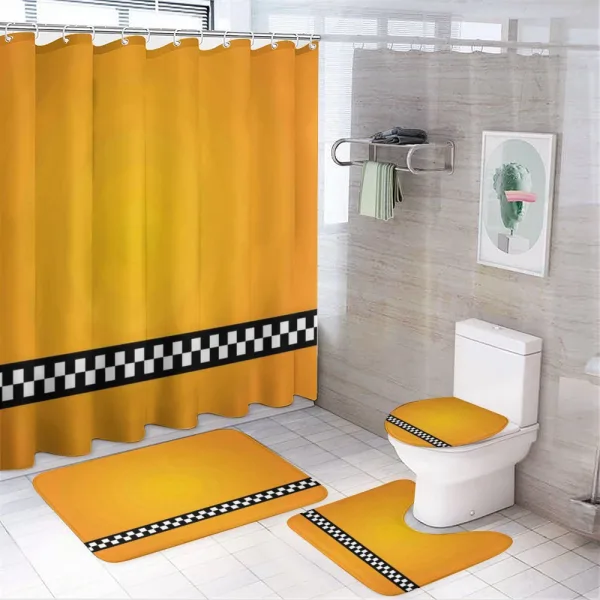 Yellow Cab Artdeco on a shower curtain