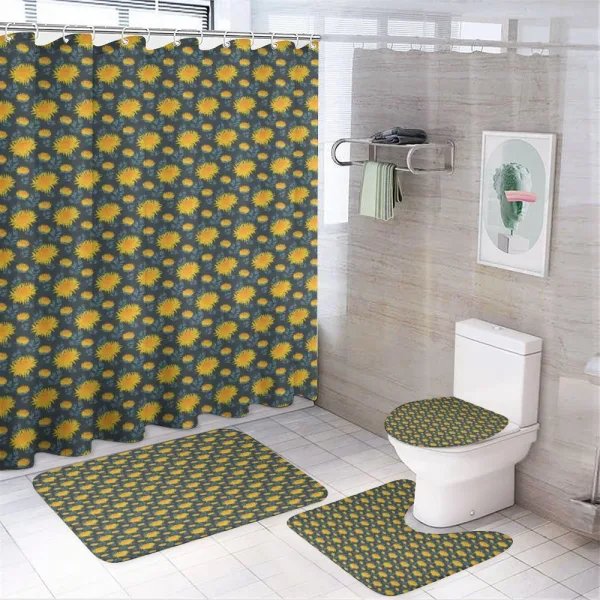 Yellow Chrysanthemum on a shower curtain