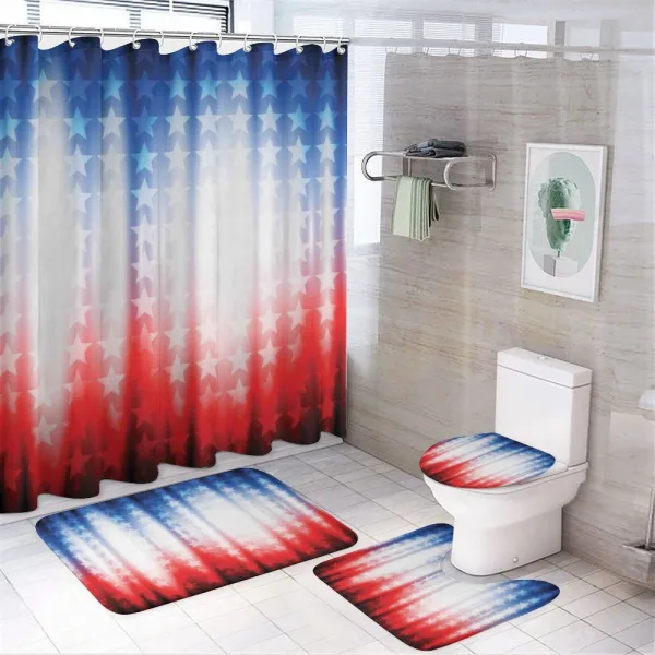 Abstract Digital Star on a shower curtain
