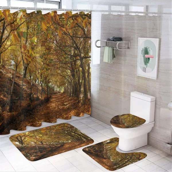 Autumn Foliage Forest on a shower curtain