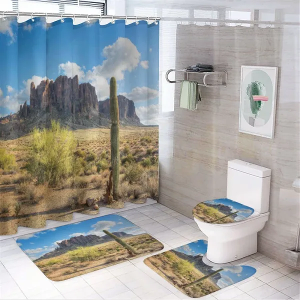Canyon Cloudy Cliff on a shower curtain