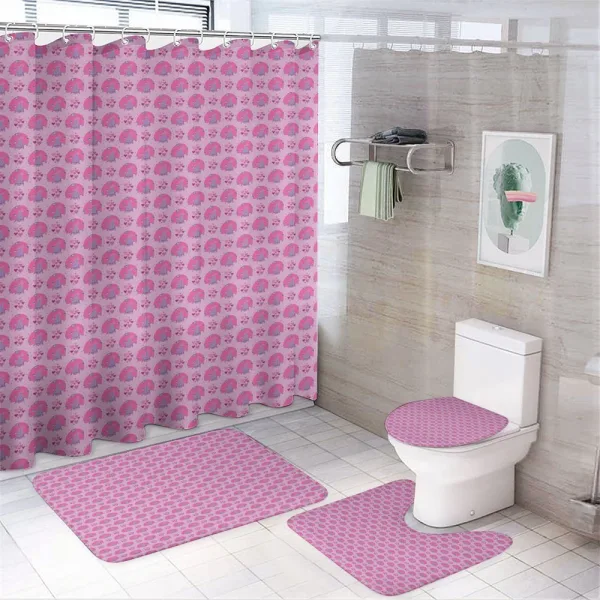 Exotic Avian and Hearts on a shower curtain